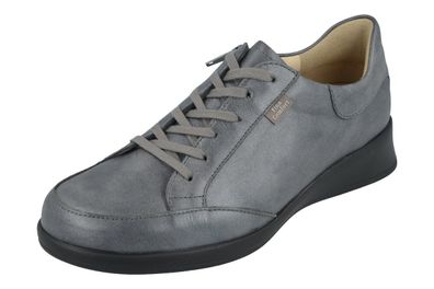 FINN Comfort Kastela Damen Schnürhalbschuhe grau anthrazit Ancona Glattleder