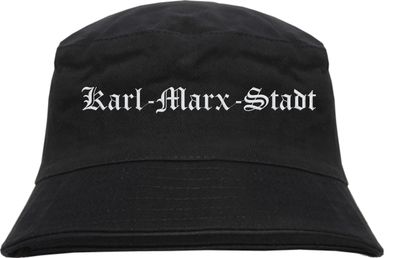 Karl-Marx-Stadt Fischerhut - Altdeutsch - bestickt - Bucket Hat Anglerhut Hut