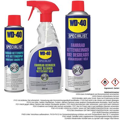 WD-40 Specialist Triple Pack Kettenspray + Fahrradreiniger + Kettenreiniger