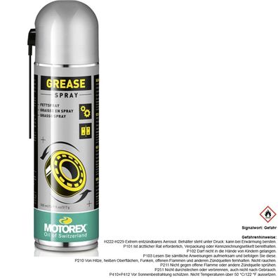 Motorex Spezialfett GREASE SPRAY 1x 500 ml Sprühdose