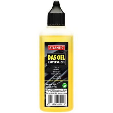 Atlantic Universalöl Das Oel" 100ml Universaloel DAS OEL schwarz gelb