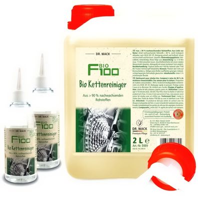 Dr. Wack F100 Bio Kettenreiniger 2L Kanister m. Auslaufhahn + 2x 150ml Leerflasc