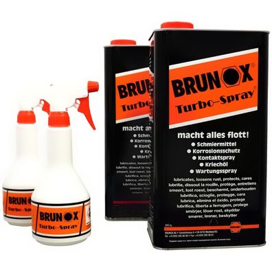 Brunox Universalöl Turbo-Spray" Set bestehend aus: 2x 5L Kanister + 500 ml 5" 2m