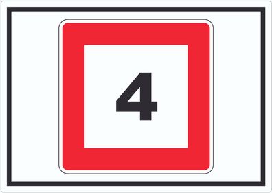 Höchstgeschwindigkeit 4 kmh nicht zu überschreiten Aufkleber mit Symbol