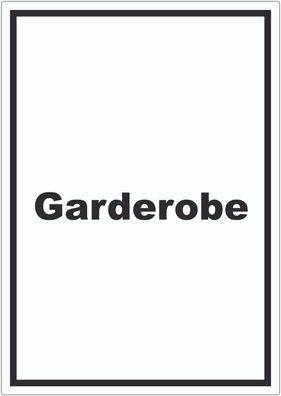 Garderobe Aufkleber mit Text Kleidung aufbewahren hochkant