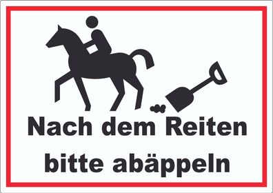 Bitte abäppeln Aufkleber Pferde, Reitplatz