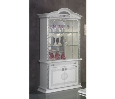 Vitrine 2-türig New Venus in weiss silber Barock Neu