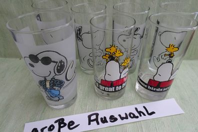 Charles Schulz Peanuts Snoopy Woodstock Glas Gläser Joe Cool