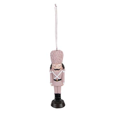Clayre & Eef Weihnachtsanhänger Nussknacker 13 cm Rosa Polyresin (Gr. 4x3x13 cm)