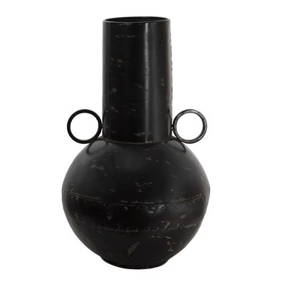 Clayre & Eef Vase Ø 26x42 cm Schwarz Metall Rund (Gr. Ø 26x42 cm)