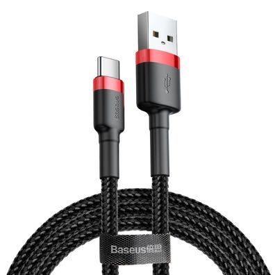 Baseus Cafule Kabel strapazierfähiges Nylonkabel USB / USB-C QC3.0 3A 0.5M schwarz