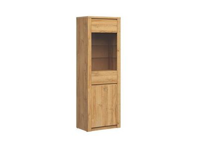 BLACK RED WHITE Vitrinenschrank Walton | Standvitrine | 42 x 68 x 198,5 cm, Braun