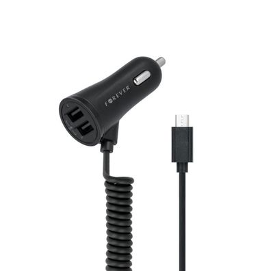 Kfz Charger Micro-USB mit 2 USB-Ports Universal 3,4A Tablet Ladegerät Lkw Pkw Schwarz