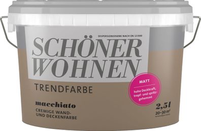 2,5L Schöner Wohnen -Trend Wandfarbe matt Macchiato