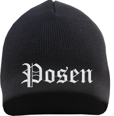 Posen Beanie Mütze - Altdeutsch - Bestickt - Strickmütze Wintermütze