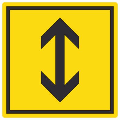 Richtungspfeil hoch runter Aufkleber Quadrat schwarz gelb Pfeil