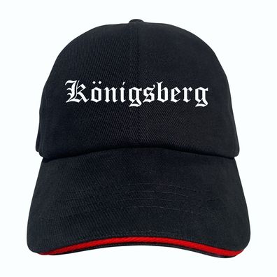 Königsberg Cappy - Altdeutsch bedruckt - Schirmmütze - Schwarz-Rotes