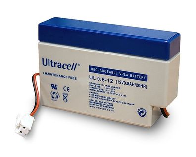 Ultracell - UL0.8-12 - 12 Volt 800mAh Pb - JST-Stecker