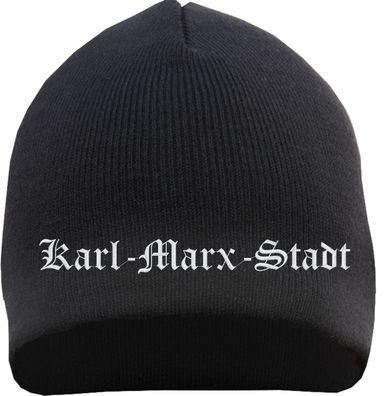 Karl-Marx-Stadt Beanie Mütze - Altdeutsch - Bestickt - Strickmütze Winte