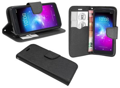 ZTE Blade L8 Tasche Schwarz Handyhülle Schutzhülle Flip Case Cover Etui Hülle