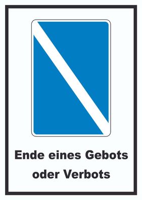 Ende eines Gebots oder Verbots Symbol und Text