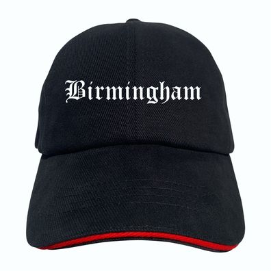 Birmingham Cappy - Altdeutsch bedruckt - Schirmmütze - Schwarz-Rotes