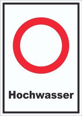 Durchfahrt verboten Hochwasser Aufkleber