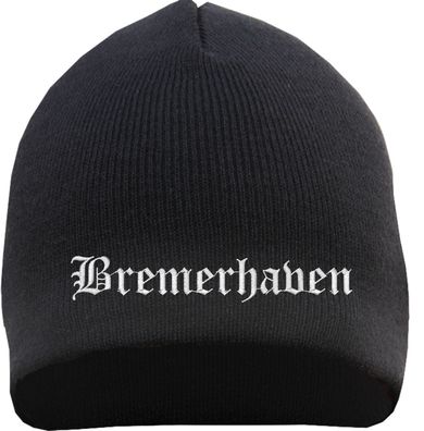 Bremerhaven Beanie Mütze - Altdeutsch - Bestickt - Strickmütze Wintermüt