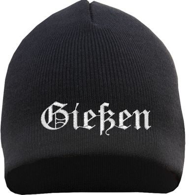 Gießen Beanie Mütze - Altdeutsch - Bestickt - Strickmütze Wintermütze