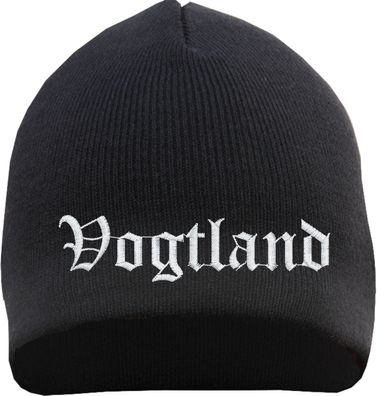 Vogtland Beanie Mütze - Altdeutsch - Bestickt - Strickmütze Wintermütze