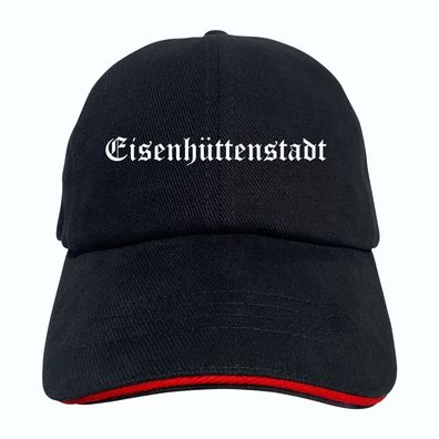 Eisenhüttenstadt Cappy - Altdeutsch bedruckt - Schirmmütze - Schwarz-Rot