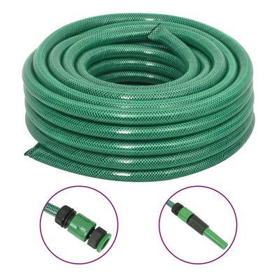 vidaXL Gartenschlauch mit Kupplung-Set Grün 0,75" 10 m PVC