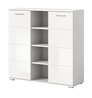 Schuhschrank Flurkommode weiß Hochglanz Flurmöbel Diele Sideboard 110 cm Grazie