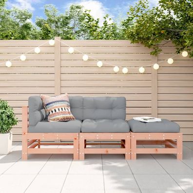 vidaXL 3-tlg. Garten-Lounge-Set Massivholz Douglasie