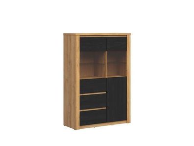 BLACK RED WHITE Vitrinenschrank Walton | Standvitrine | 42 x 104,5 x 150 cm, Braun