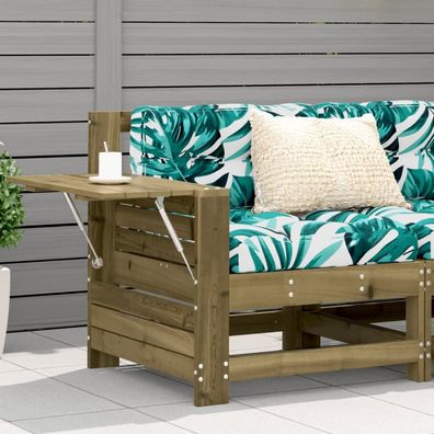 vidaXL Gartensofa mit Armlehne und Kissen Kiefernholz Imprägniert