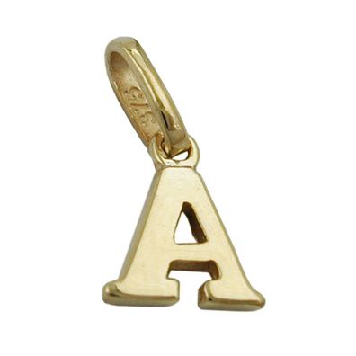 Anhänger 8x6,5mm Buchstabe A glänzend 9Kt GOLD