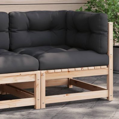 vidaXL Garten-Ecksofa mit Kissen Massivholz Kiefer