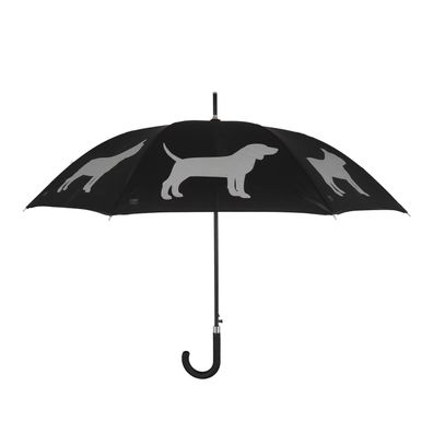 Stilvoller Schutz bei jedem Wetter: Reflektierender Regenschirm mit Hunde-Motiv