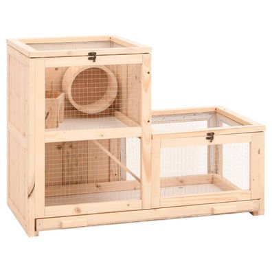 vidaXL Hamsterkäfig 81x40x60 cm Massivholz Tanne