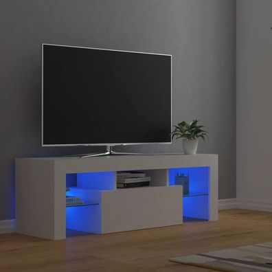 vidaXL TV-Schrank mit LED-Leuchten Weiß 120x35x40 cm