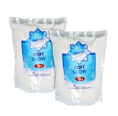 Soft Kunstschnee weiß - 400 g - Bastel Pulver Schnee Flocken Weihnachten Deko