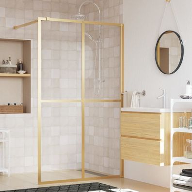 vidaXL Duschwand für Begehbare Dusche ESG Klarglas Golden 140x195cm