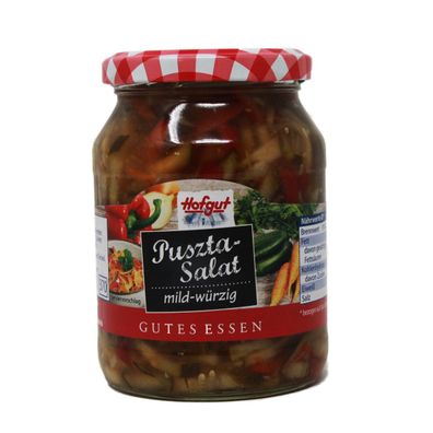 Hofgut Puszta Salat mild würzig bunte Gemüsemischung im Glas 370ml