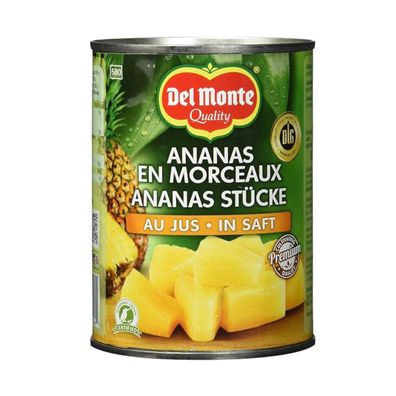 Del Monte Ananas Stücke in Saft tropischer Geschmack Dose 560g