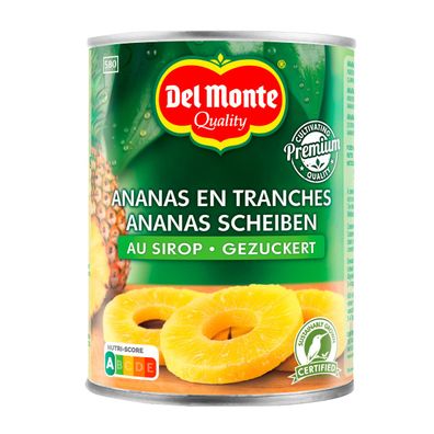 Del Monte Ananas Scheiben gezuckert reichhaltiges Aroma Dose 570g