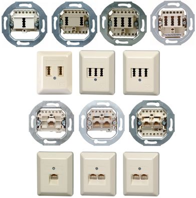 Kopp Telefondosen Netzwerkdosen TAE UAE ISDN RJ45 Unterputz Aufputz