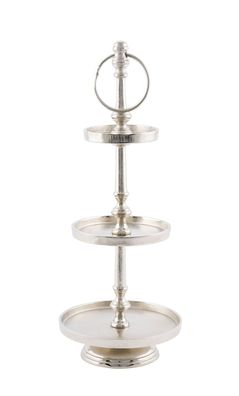 Aluminium Etagere 3er - silber - Höhe 45 cm