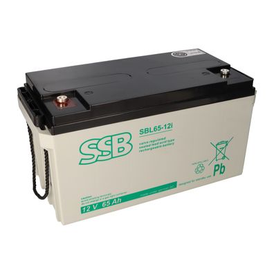 SSB Blei Akku SBL 65-12i AGM Batterie M6 Schraubanschluss - 12V 65Ah