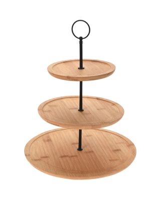 Bambus Etagere 3 Etagen - 35 cm - Holz Etagenständer Etagenplatten Servierplatte